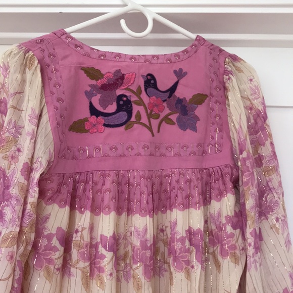 Spell X Free People coco lei floral embroidered pink tunic dress - Picture 3 of 7